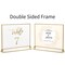 NIUBEE 6Pack 7 x 5 Horizontal Clear Acrylic Sign Holder with Gold Borders, Double Sided Table Menu Stands Picture Frames for Wedding Table Numbers, Restaurant Signs, Photos and Art Display